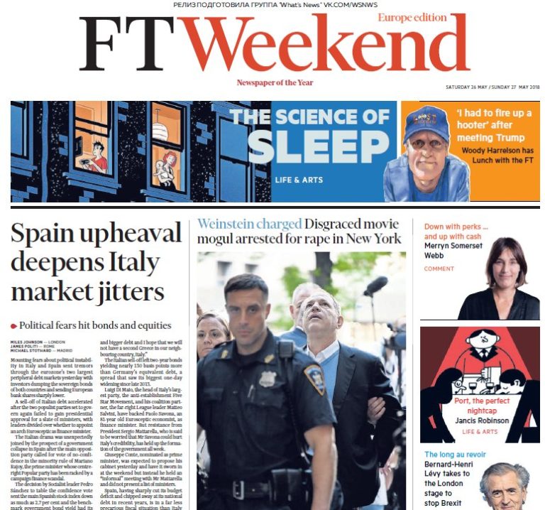 Financial Times Europe – 26.05.2018 – 27.05.2018