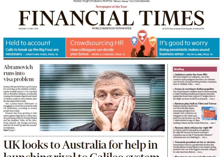 Financial Times UK – 21.05.2018
