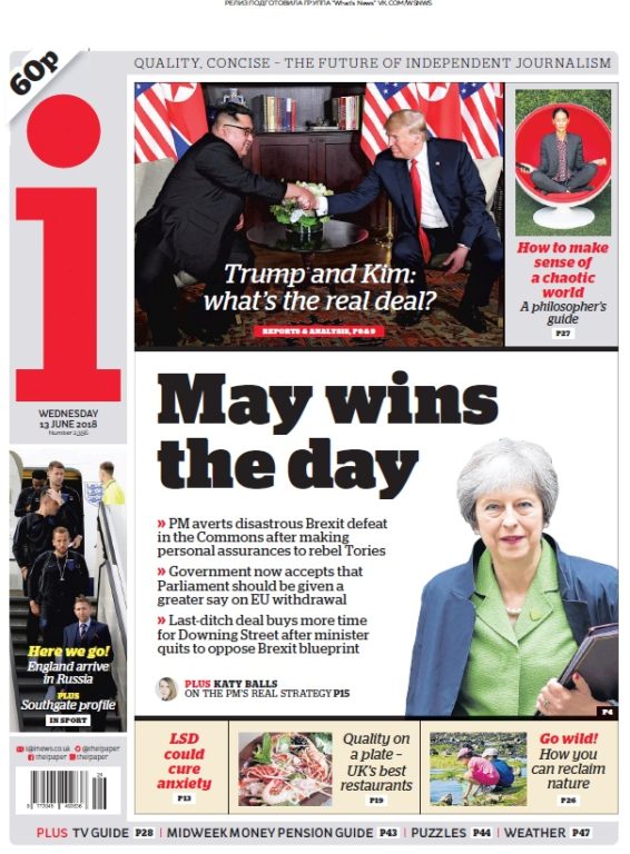 The I Newspaper – 13.06.2018
