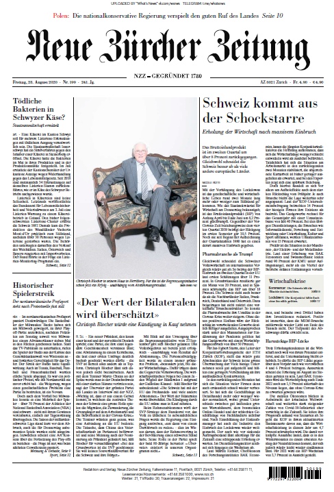 Neue Zürcher Zeitung – 28.08.2020
