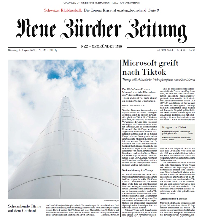 Neue Zürcher Zeitung – 04.08.2020