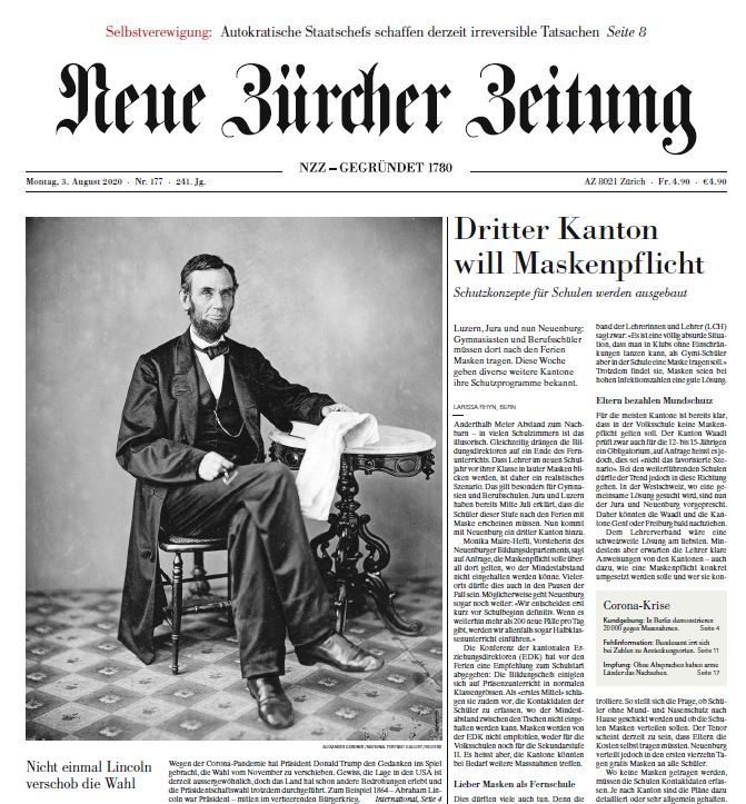 Neue Zürcher Zeitung – 03.08.2020