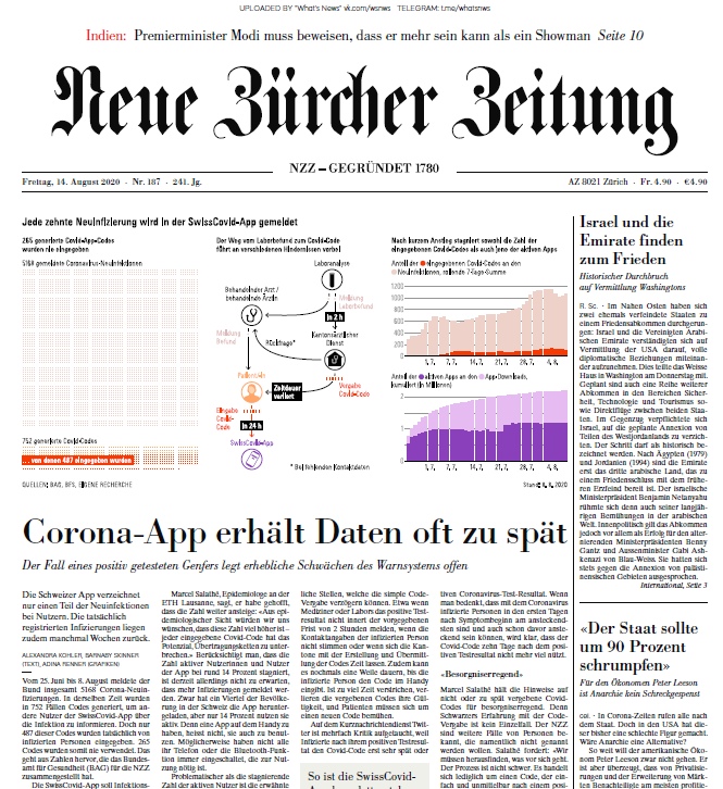 Neue Zürcher Zeitung – 14.08.2020