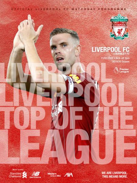 Liverpool FC Programmes – Liverpool Vs Burnley – 11 July 2020