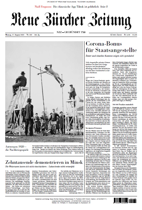 Neue Zürcher Zeitung – 17.08.2020
