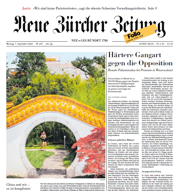 Neue Zürcher Zeitung – 07.09.2020