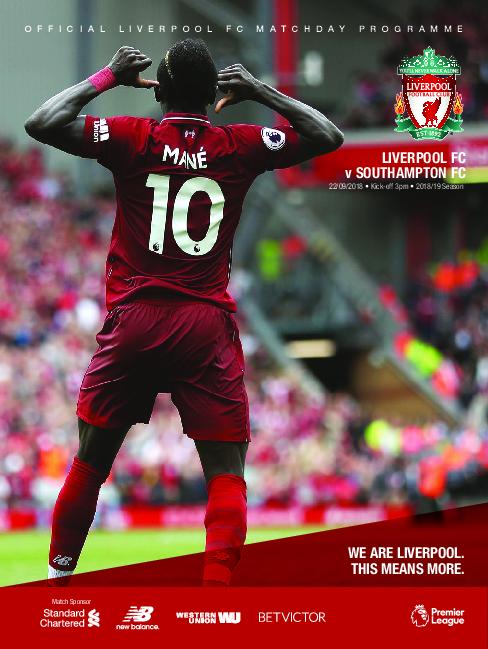 This Is Anfield – Liverpool FC Programmes – 22 September 2018