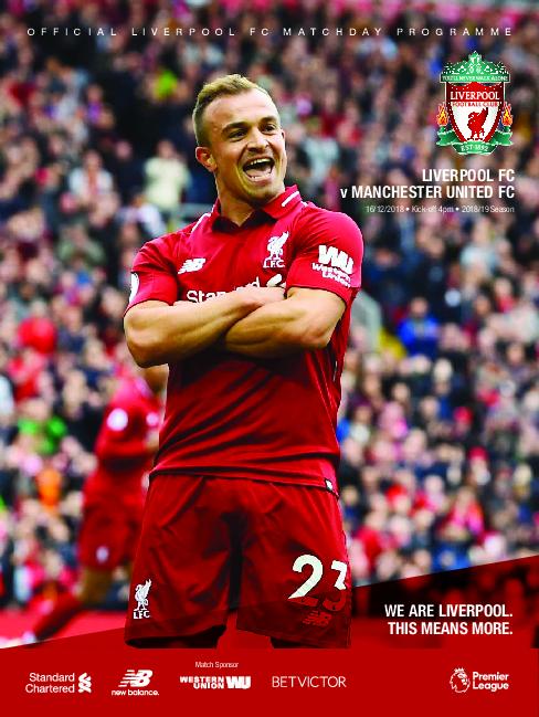 This Is Anfield – Liverpool FC Programmes – 16 December 2018