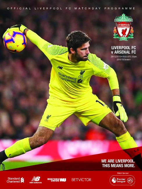 This Is Anfield – Liverpool FC Programmes – 29 December 2018